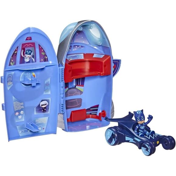 PJ Masks 2-in-1 HQ Playset with Catboy Action Figure and Cat Car Vehicle NWT - Picture 1 of 6